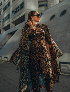 Tokyo Wrap Coat in Leopard Print
