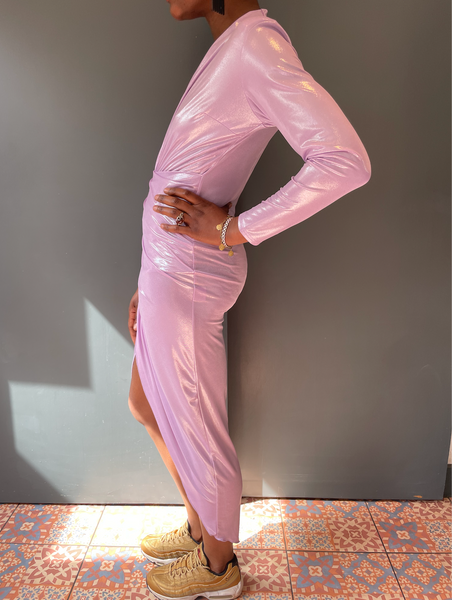 Ziggy body con stretch Lilac shimmer dress