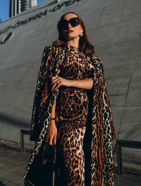 Tokyo Wrap Coat in Leopard Print
