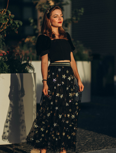 Vivienne Star Maxi Skirt in Black