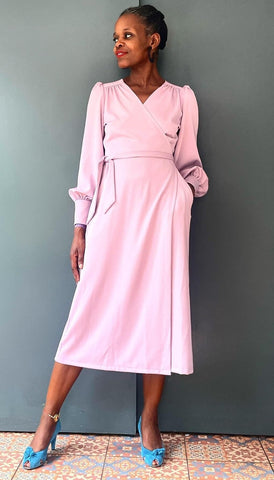 Ossie Crepe Wrap in a  Dusky Pink one size