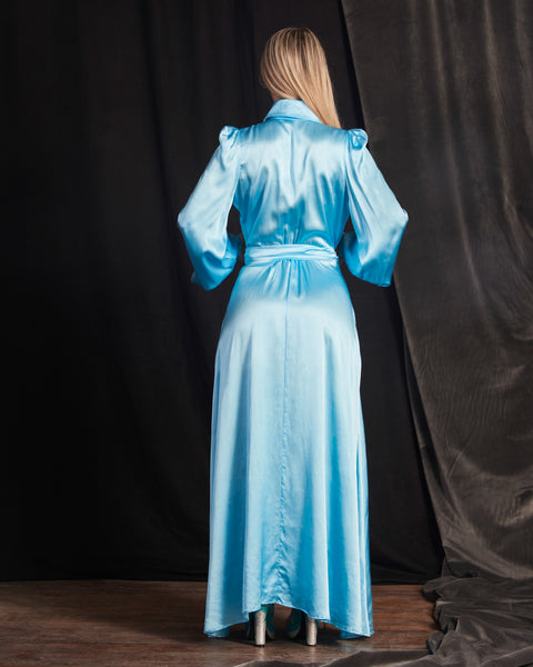Varon Dress - Blue Silk