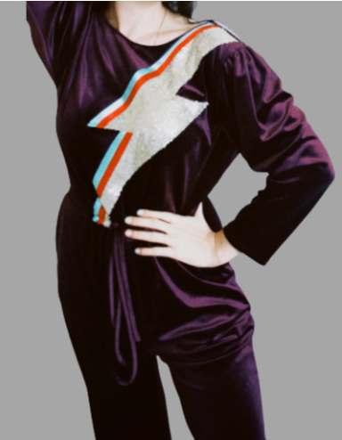 Maxine Purple Velvet Reversible Jumpsuit