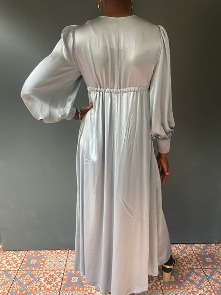 Silk Percy Dress in Silver