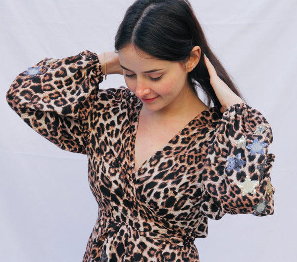 Babooshka Maxi Wrap Dress - Leopard Print
