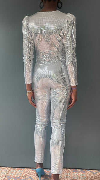 Dynasty Silver Sequin Jumpsuit