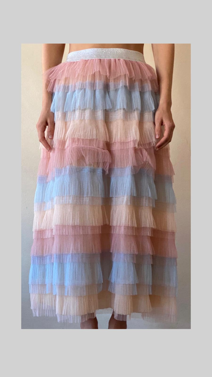 Froo Froo rainbow tulle skirt with ana elasticated waist