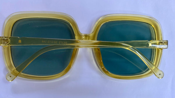 Yellow  vintage 1970s inspired sunglasses